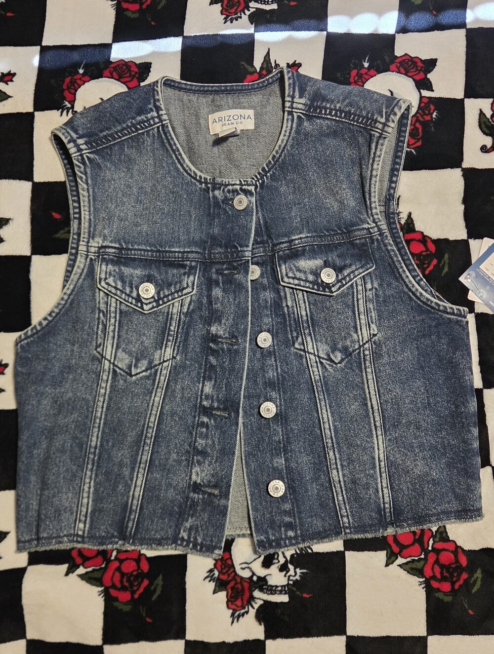 Acid Wash Denim Vest - Arizona Jean Co.